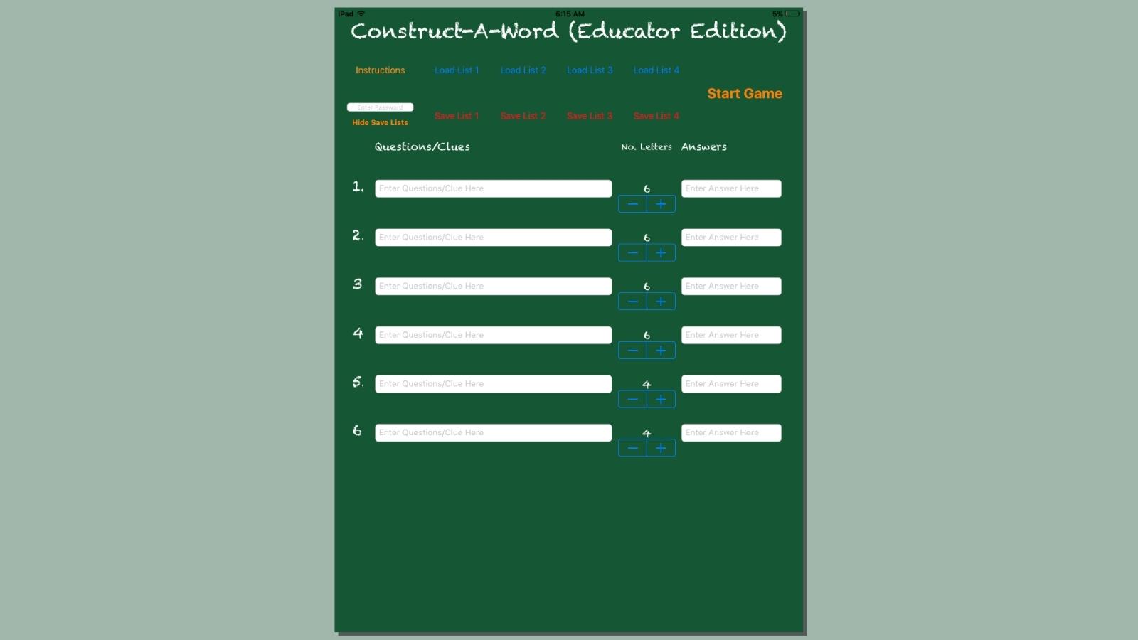 Construct-A-Word Banner