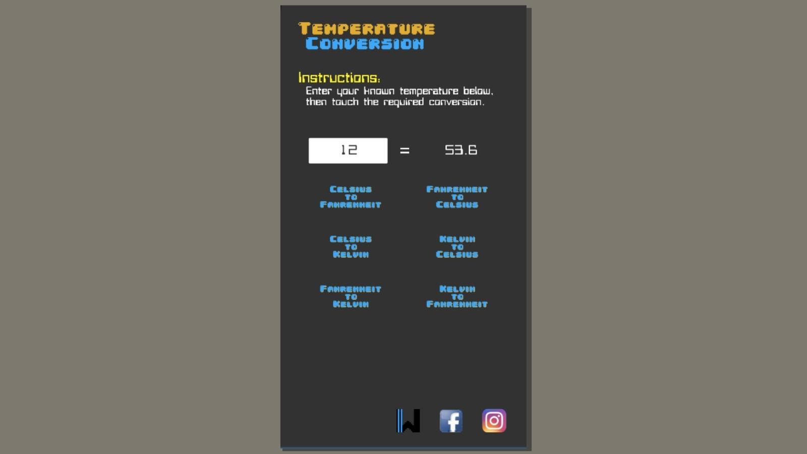 Temperature Conversion Banner
